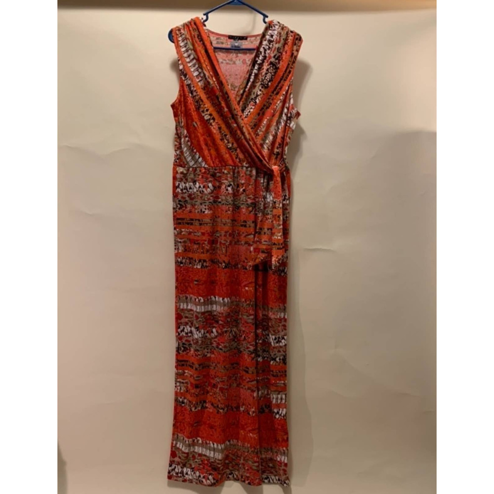 Tiana B. Faux Wrap Maxi Dress Made in USA Size Large New With Tags NWT